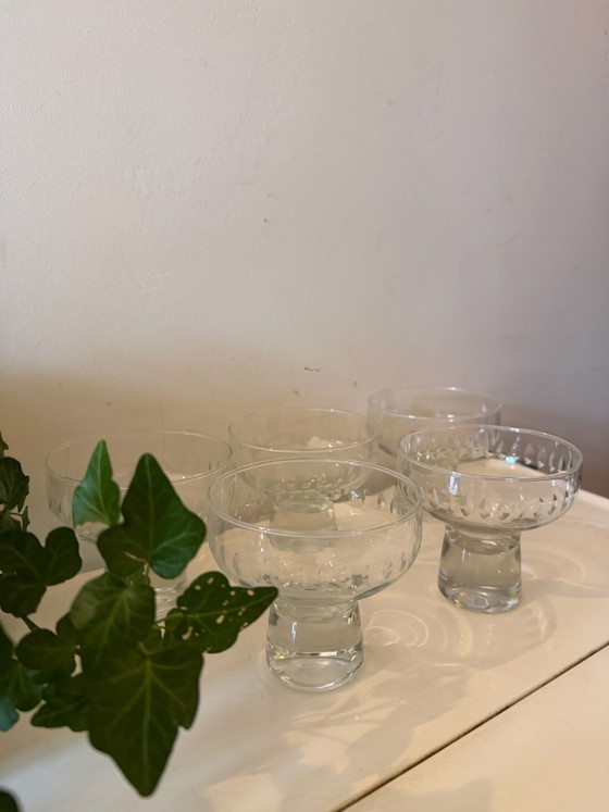 Set of 5 mid-century crystal coupes – Glass & Decanter (photo 6 of 6)