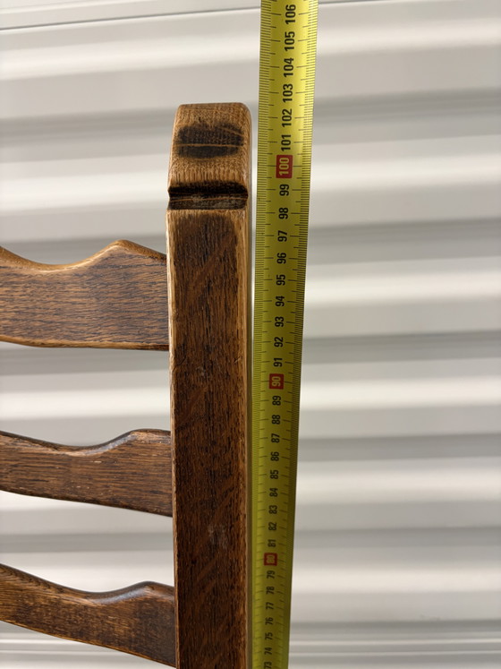 4 Antieke houten eetkamerstoelen met rieten zitting – Rattan, Wood (photo 11 of 14)