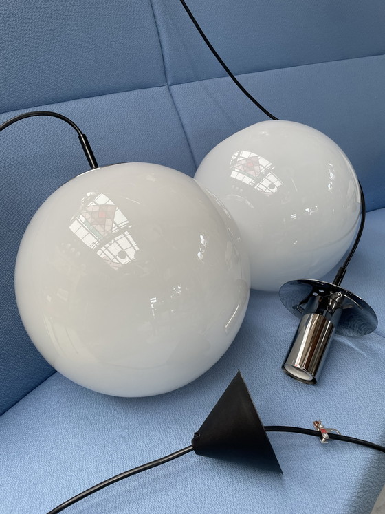 Image 1 of Grote Raak ochtendmist hanglampen, jaren 70