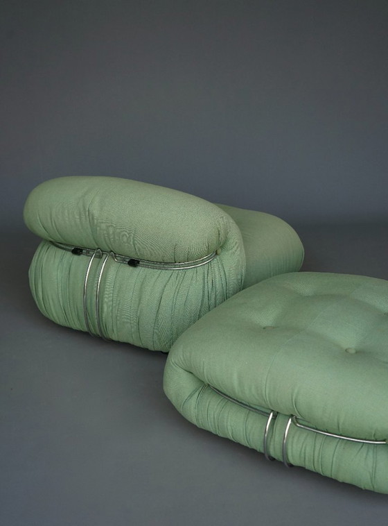 Image 1 of Fauteuil et ottoman Soriana vintage, conçus par Afra & Tobia Scarpa pour Cassina, années 1970