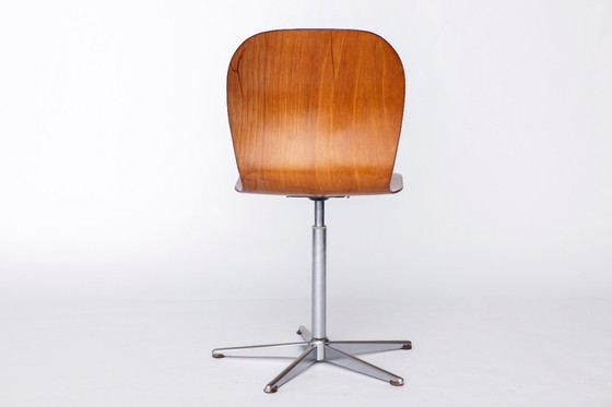 Image 1 of Vintage Pagholz Swivel Chair 1960s, Industrial School Chair by Neuwieder Schulmöbel, Mid Century Desk Chair