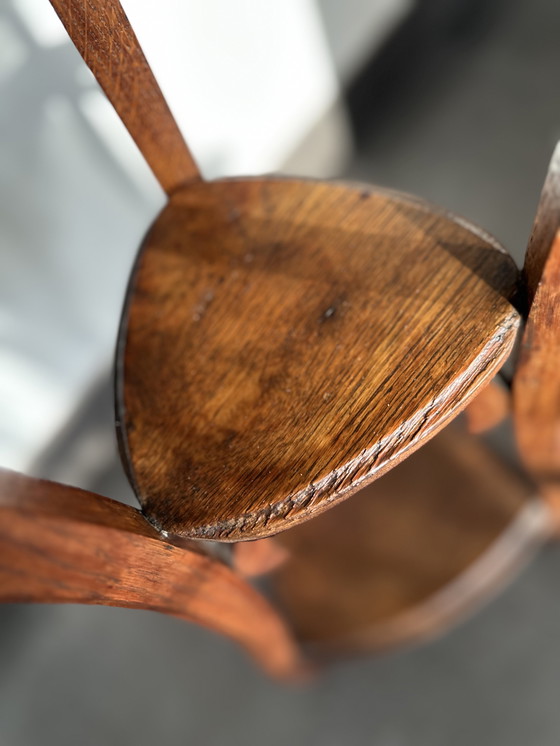 Image 1 of Columna Jardinière antigua Art Nouveau – Mesa para plantas de roble – 110 cm