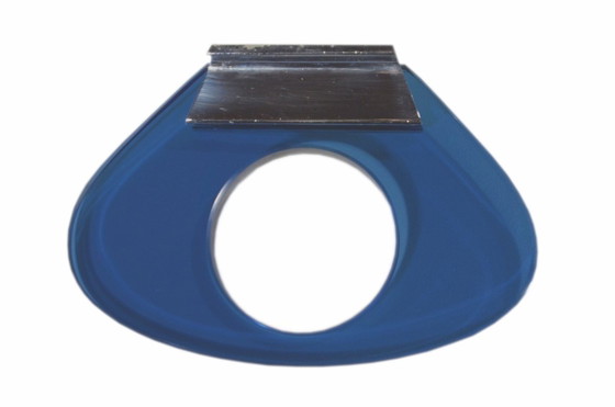 Blaues Becherregal (und passender blauer Becher), B 15,5 x T 11 cm, zugeschrieben Fontana Arte, 1970 (photo 2 of 5)