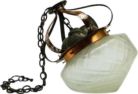 20th Century Glass Pendant Lamp, Austro-Hungary, 1890s – Brass (photo 15 of 24)