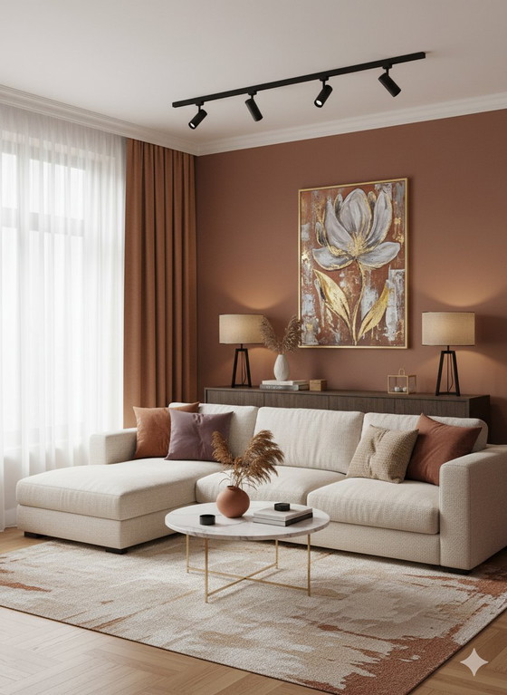 Image 1 of Arredo soggiorno moderno minimal elegante. Quadro d'arredo materico 