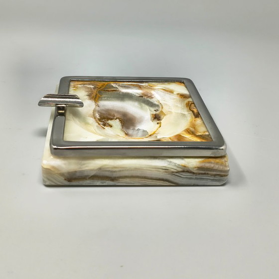 1960s Mid-Century Modern Italian Onyx Smoking Set with Table Lighter & Ashtray – Decorative Objects, Marble (photo 8 of 8)