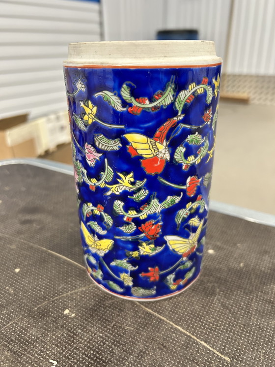 Image 1 of Grote Chinese penselenpot dat 1880-1920