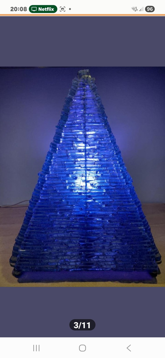 Image 1 of Toa Tesserine 40cm pyramid glass lamp