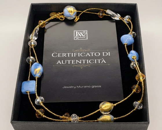 Image 1 of Halsketting van Murano-glas met 24-karaats bladgoud – Gecertificeerd – 86 cm