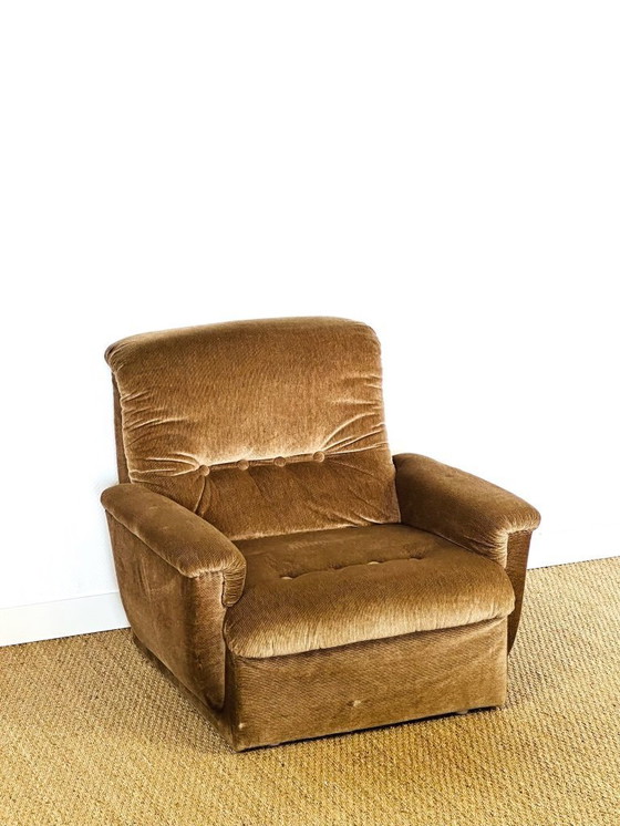 Image 1 of Modular Sofas and Vintage Velvet Armchair, 1960s, Set of 6