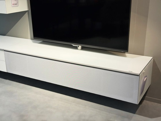 Scala mediameubel, Spectral, tv-meubelen, Glas, Textiel, Wit, Modern (foto 4 van 7)