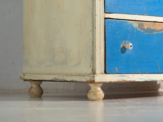 Antique painted chest of drawers in pine – Central Europe, circa 1890 – Ceramic (photo 17 of 40)