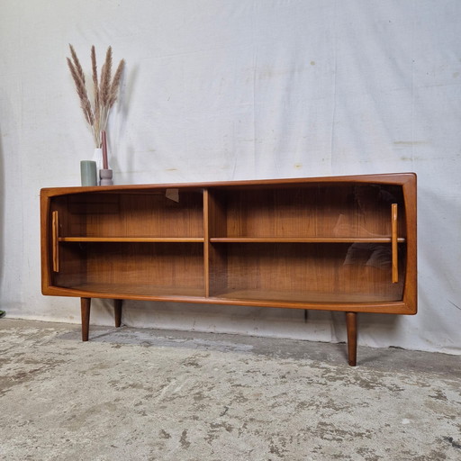 Dyrlund vintage 1960s teak vitrine sideboard, TV furniture