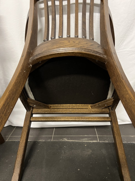 4 chaises de salle à manger Art Nouveau en chêne Bannink – Textile, Wood (photo 5 of 7)