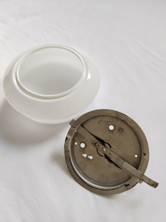 Vintage Mid-Century Opal Glass Ceiling Light / Wall Light – German Architectural Design (1960s) – Ceramic (photo 5 of 7)