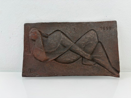 Kurt Lehmann Gusseisen Wandrelief Die Ruhende 1959 – Bildhauerei, Iron (photo 3 of 14)