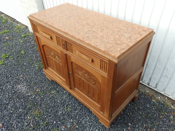 Image 1 of Art Deco oak furniture with marble