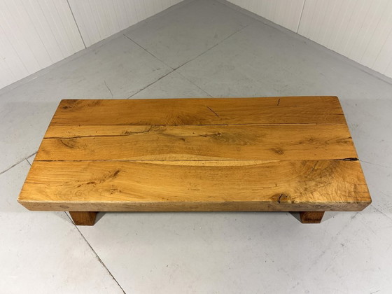 Image 1 of Brutalist robust hardwood coffee table 1960s