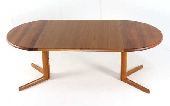 Image 1 of Table de salle à manger ronde extensible en teck massif danois 'Hurup' Vintage