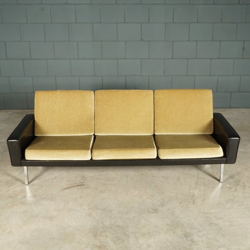 Vintage three-seater sofa - velour - 1960s