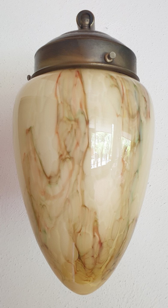Image 1 of Art-Deco-Wandleuchte aus Opalglas