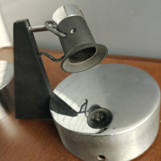 Pair of Lucien Gau LG Paris 23651 Spotlights – French Postmodern Design c. 1990 – Wall lights, Chrome (photo 13 of 15)