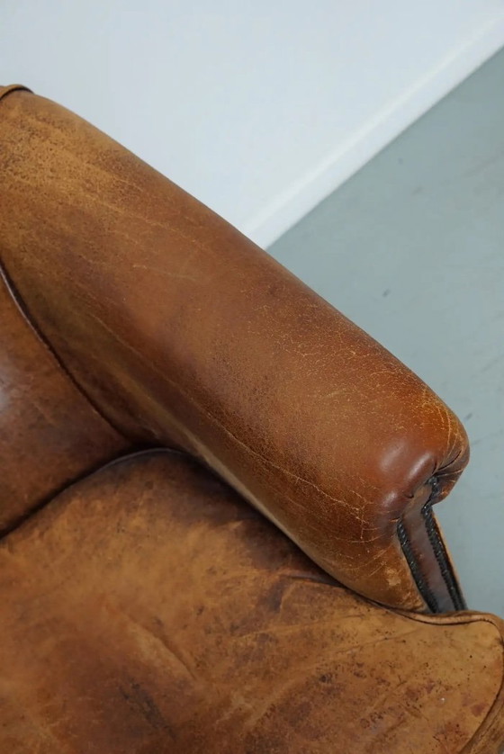 Image 1 of Vintage Nederlandse cognackleurige leren clubfauteuils, set van 2