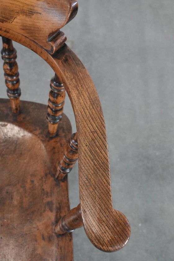 Image 1 of Sedia da capitano/sedia laterale/sedia da scrivania antica inglese dei primi del XIX secolo.