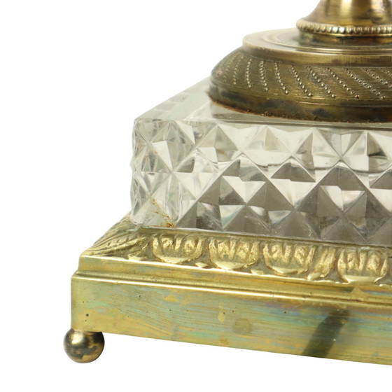 Image 1 of Empire Tafellamp Kristal Verguld Brons