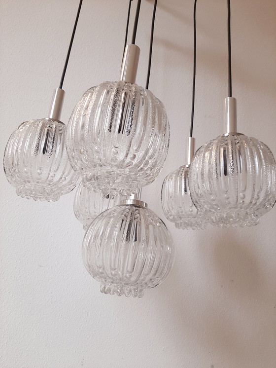 Image 1 of Lampe cascade vintage | Lampe boule vintage | Lustre vintage