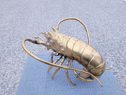 Scultura di aragosta in rame/ottone