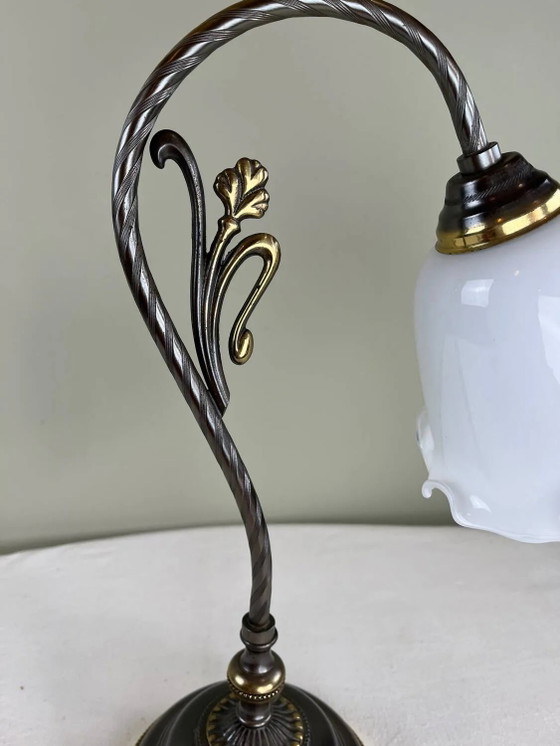 Lampada a tulipano antica – Lampade da tavolo, Metal, Art Deco (photo 4 of 9)