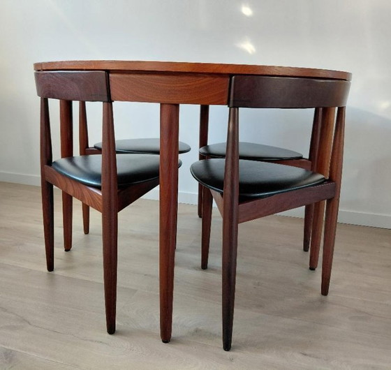 Image 1 of Uitschuifbare eettafel met 4 stoelen Hans Olsen / Frem Røjle / Roundette