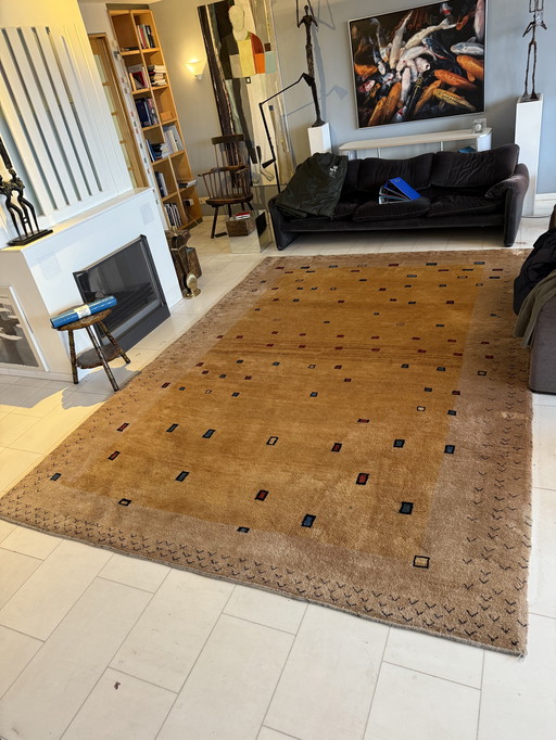 Tappeto persiano Gabbeh annodato a mano: design caldo e senza tempo (3,56 x 2,51 m)