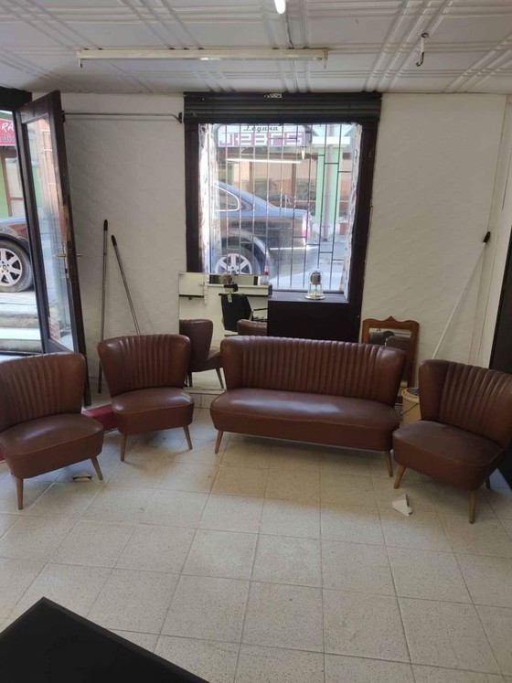 Mid-Century Sky Brown Cocktail Chairs and Sofa, 1950s, Set of 4 – Lounge sets, Mid Century Modern (photo 6 of 6)
