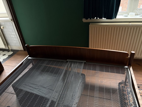 Image 1 of Vintage wooden bed 150x200 with bedside tables