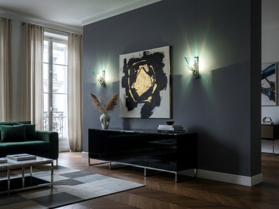 Image 1 of Artemide Icaro wall sconces Carlo Forcolini post-modern design 1980s