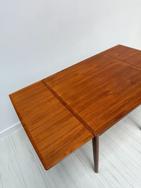 Image 1 of Tavolo da pranzo allungabile vintage danese in teak, disegnato da Poul Hundevad per Hundevad & Co., anni '60.