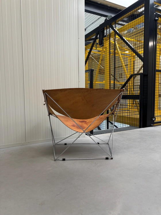 2 chaises Butterfly Artifort, Fauteuils d'appoint, Cuir, Orange (photo 9 sur 15)