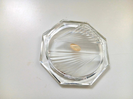 Image 1 of (W016) Komplettes Set aus 12 antiken Kristalluntersetzern – Hergestellt in der Tschechoslowakei – 9 x 9 cm – Neuwertig