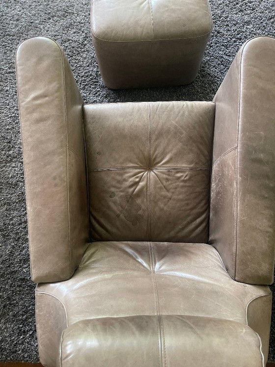 Image 1 of Sedia da uomo in pelle Linteloo con hocker