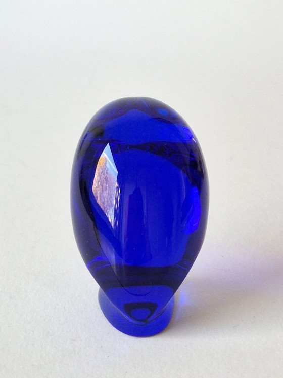 Image 1 of Baccarat Frankreich – Kobaltblaue Eule – Signiert