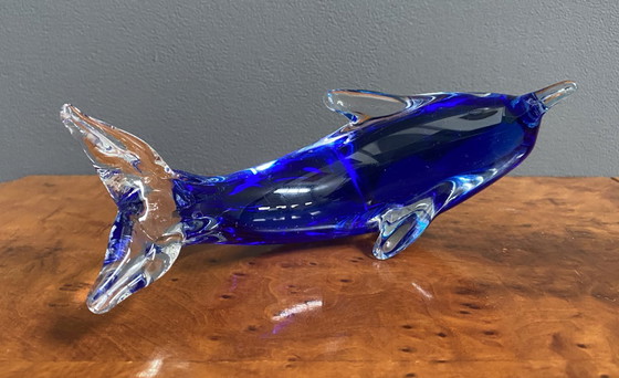 Image 1 of Delfino di vetro blu