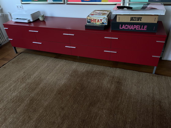 Image 1 of Pastoe Sideboard Red With 8 Drawers