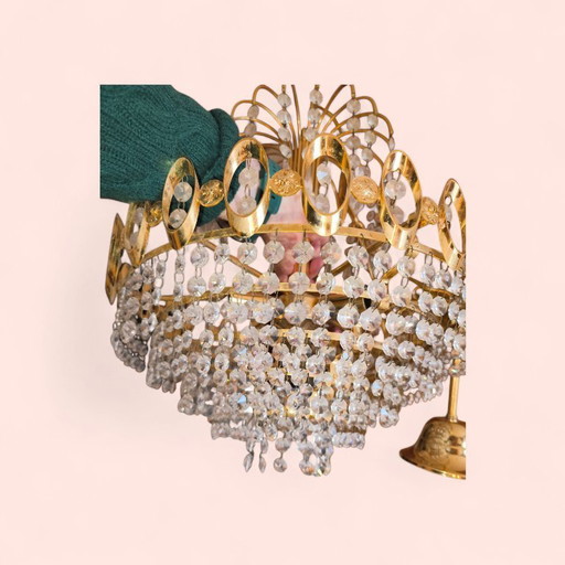 Kronleuchter-Set + 2 Lampenschirme