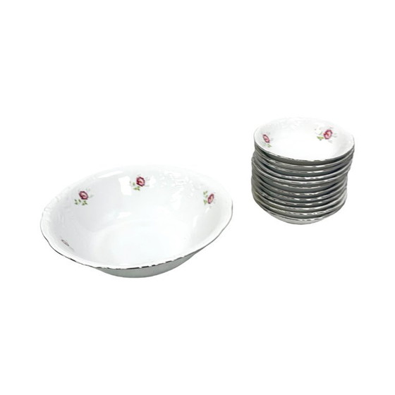 Image 1 of Porcelain set from the Wałbrzych Porcelain Factory - 13 pieces, floral decoration, PRL