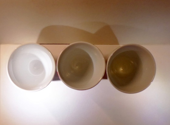 Image 1 of 3 Menu thermal mugs, design by Pernille Vea, Love series, 2 x black, 1 x red, Denmark 2000s