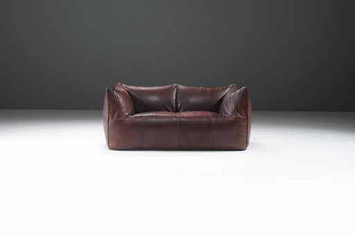 Perfecte, gepatineerde Le Bambole leren bank van Mario Bellini - B&B Italia
