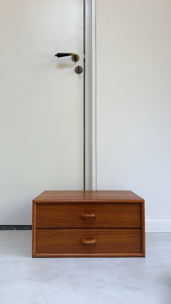 Vintage Danish Teak Nightstand / Wall Cabinet – Wood (photo 5 of 8)