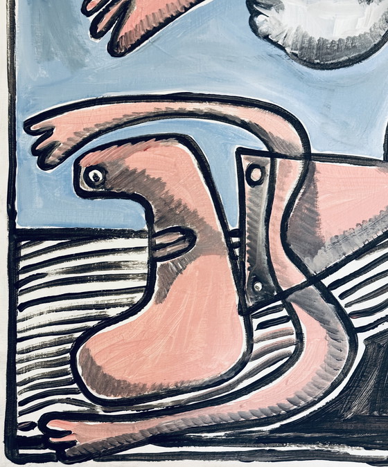 Image 1 of Gundi Falk (1966) Dance of the Lovers - Large Cubist painting on canvas